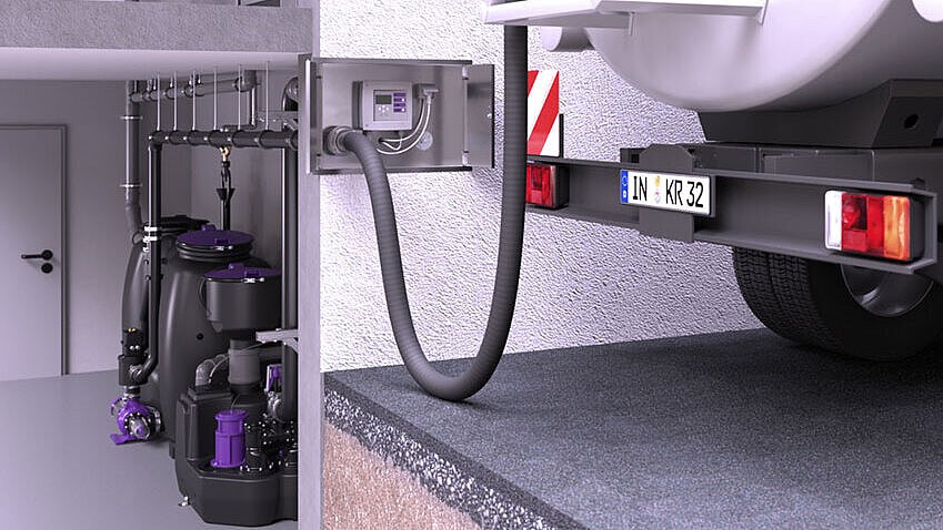 Откачка жира ассенизационной машиной из жироотделителя Откачка жира ассенизационной машиной из жироотделителя