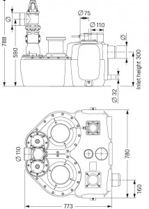 Чертеж бака насосной установки объемом 3000 л