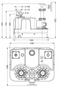 Чертеж бака насосной установки объемом 120 л